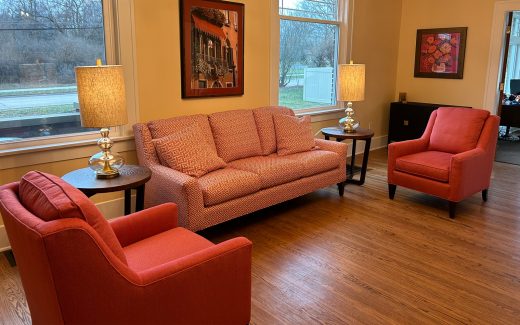 reception area with cozy lighting
