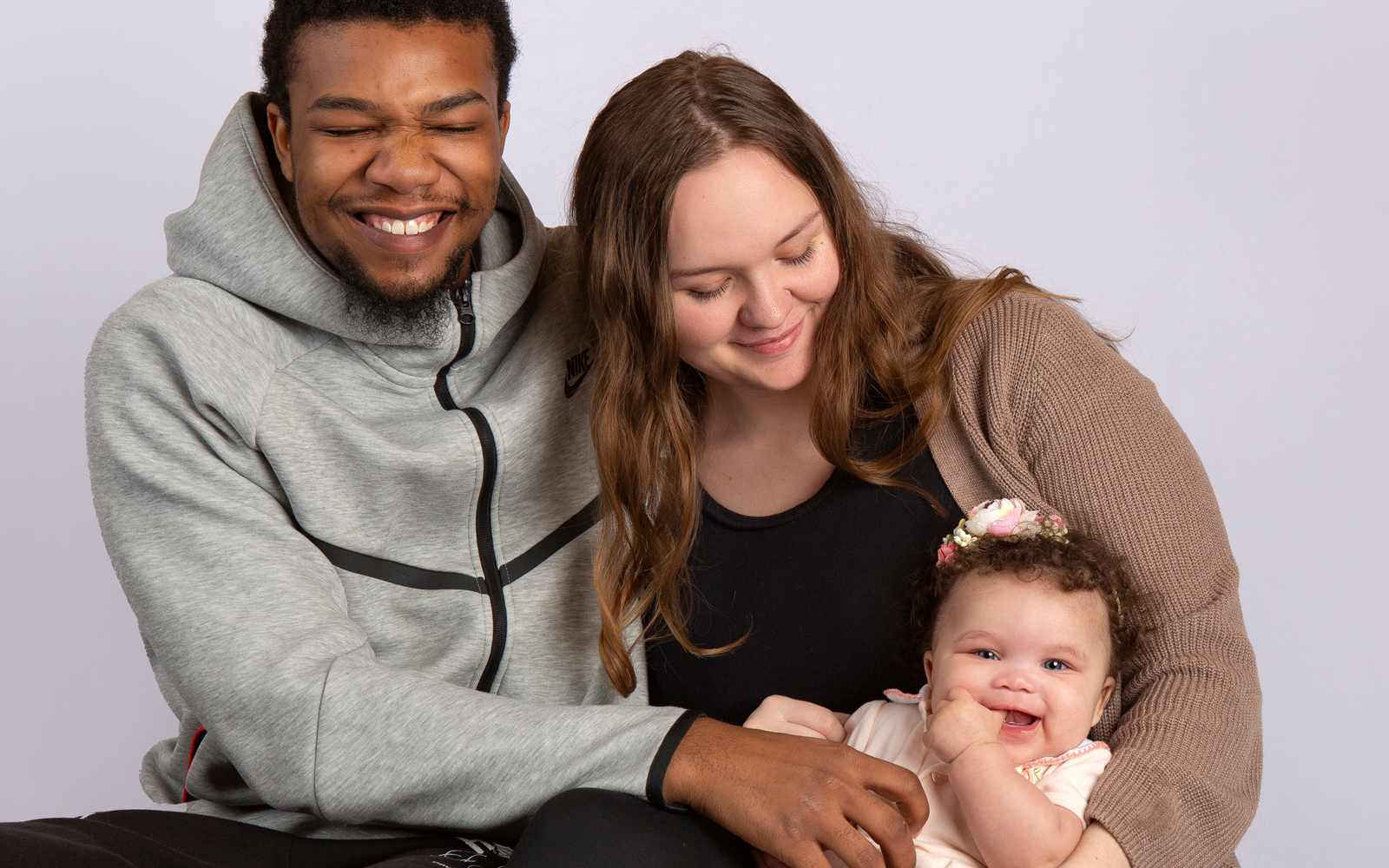 Mom and dad with baby girl