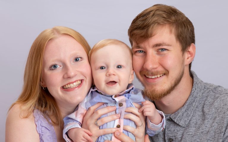 Mom and dad with baby Rowen