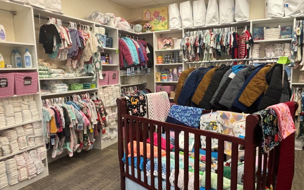 shopping center with baby items and clothes