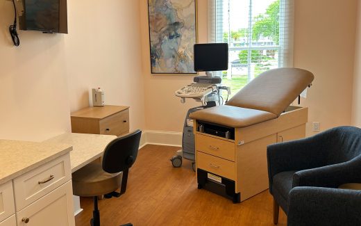 ultrasound room with patient chair