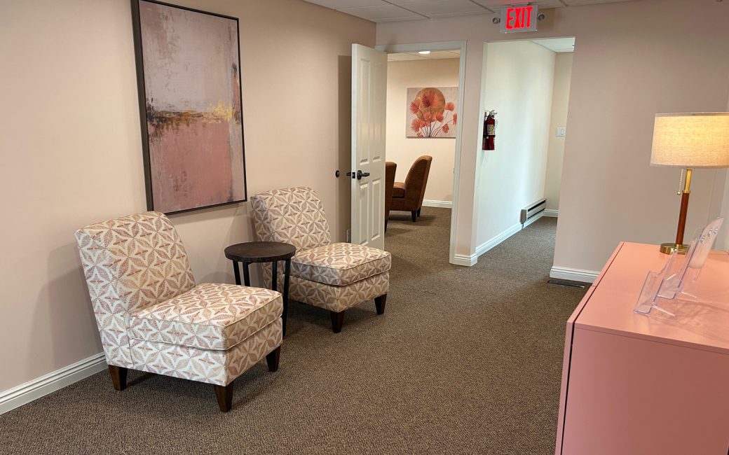 reception area with chairs