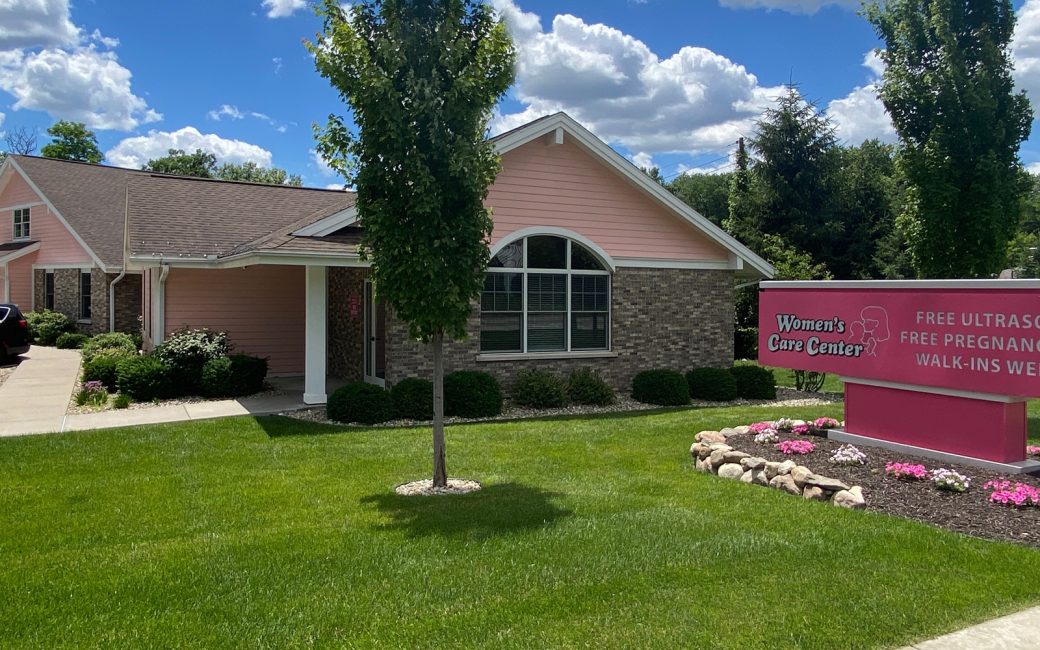 exterior of pink Women's Care Center building