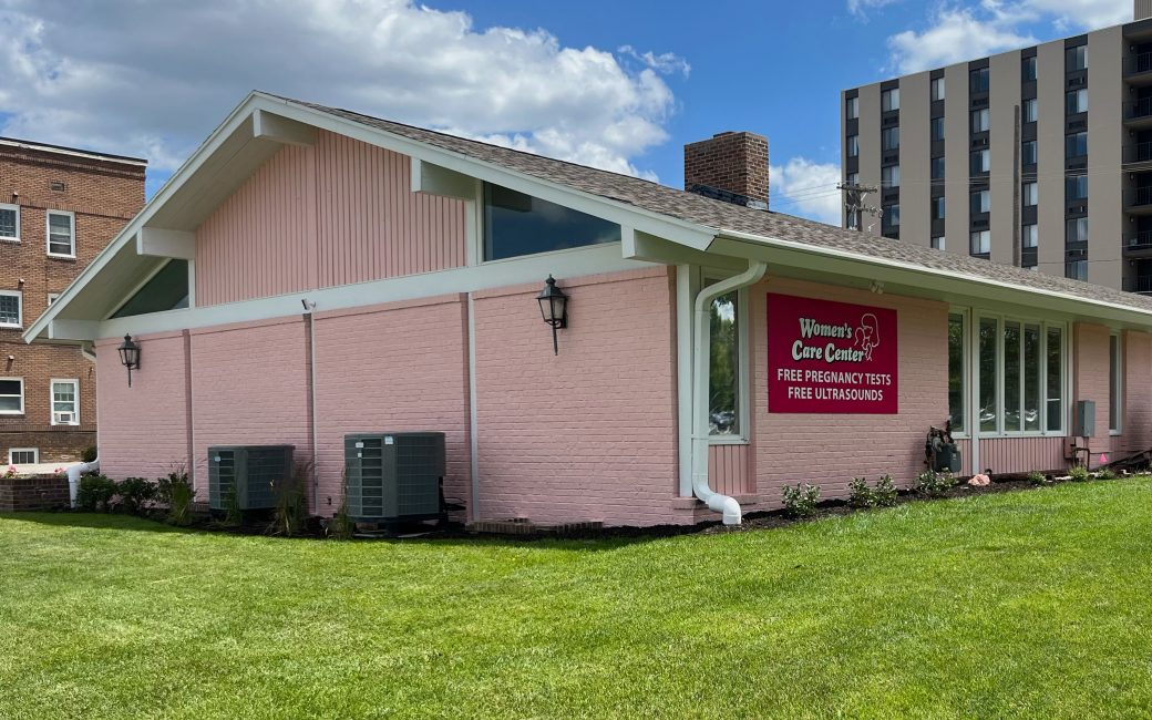 exterior of pink Women's Care Center building